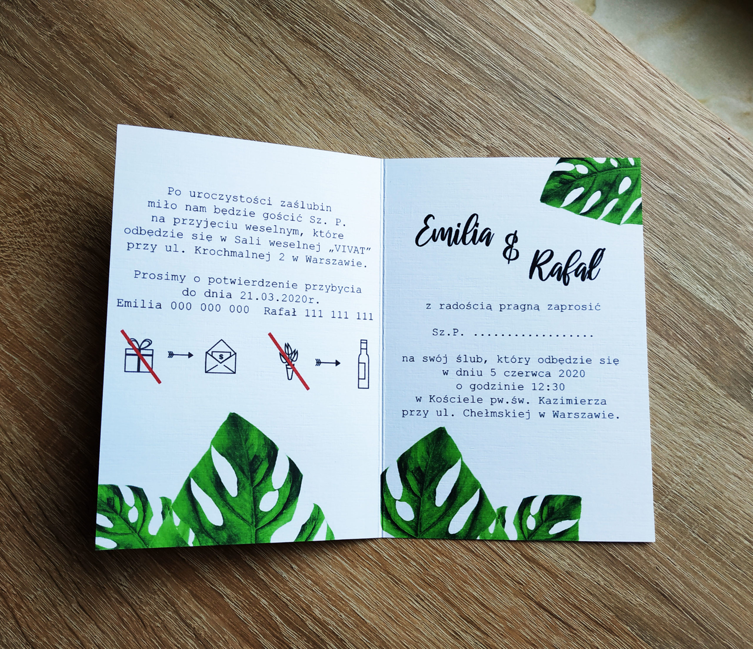 Zaproszenie Tropikalne Nº3