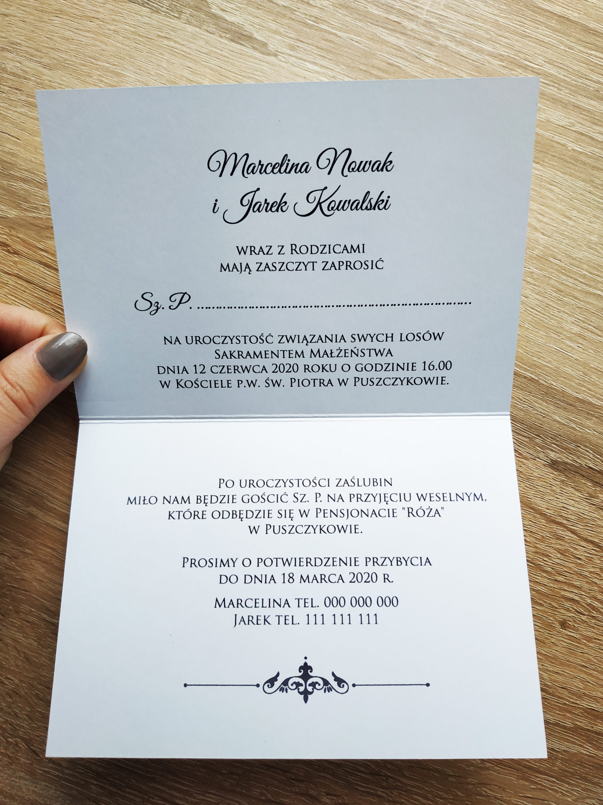 Zaproszenie Klasyczne beż