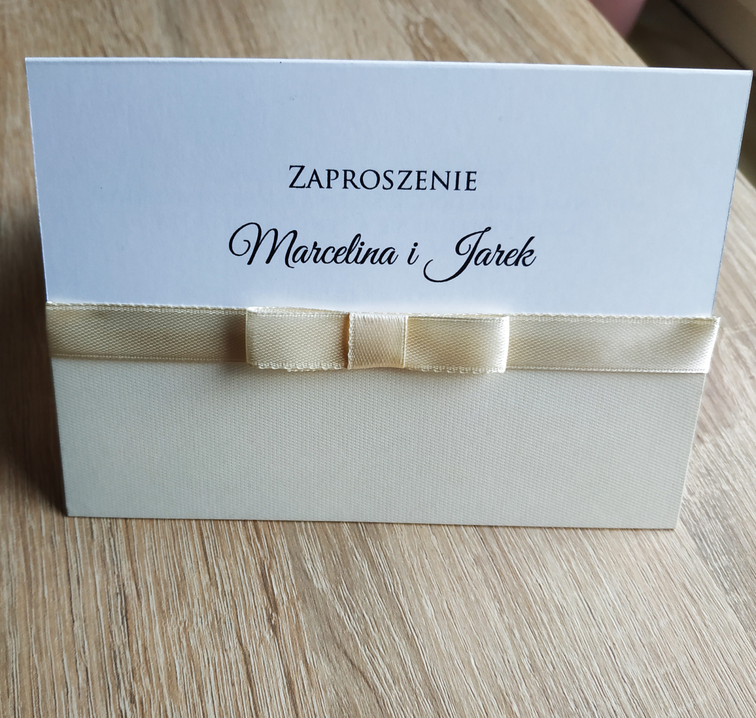 Zaproszenie Klasyczne beż