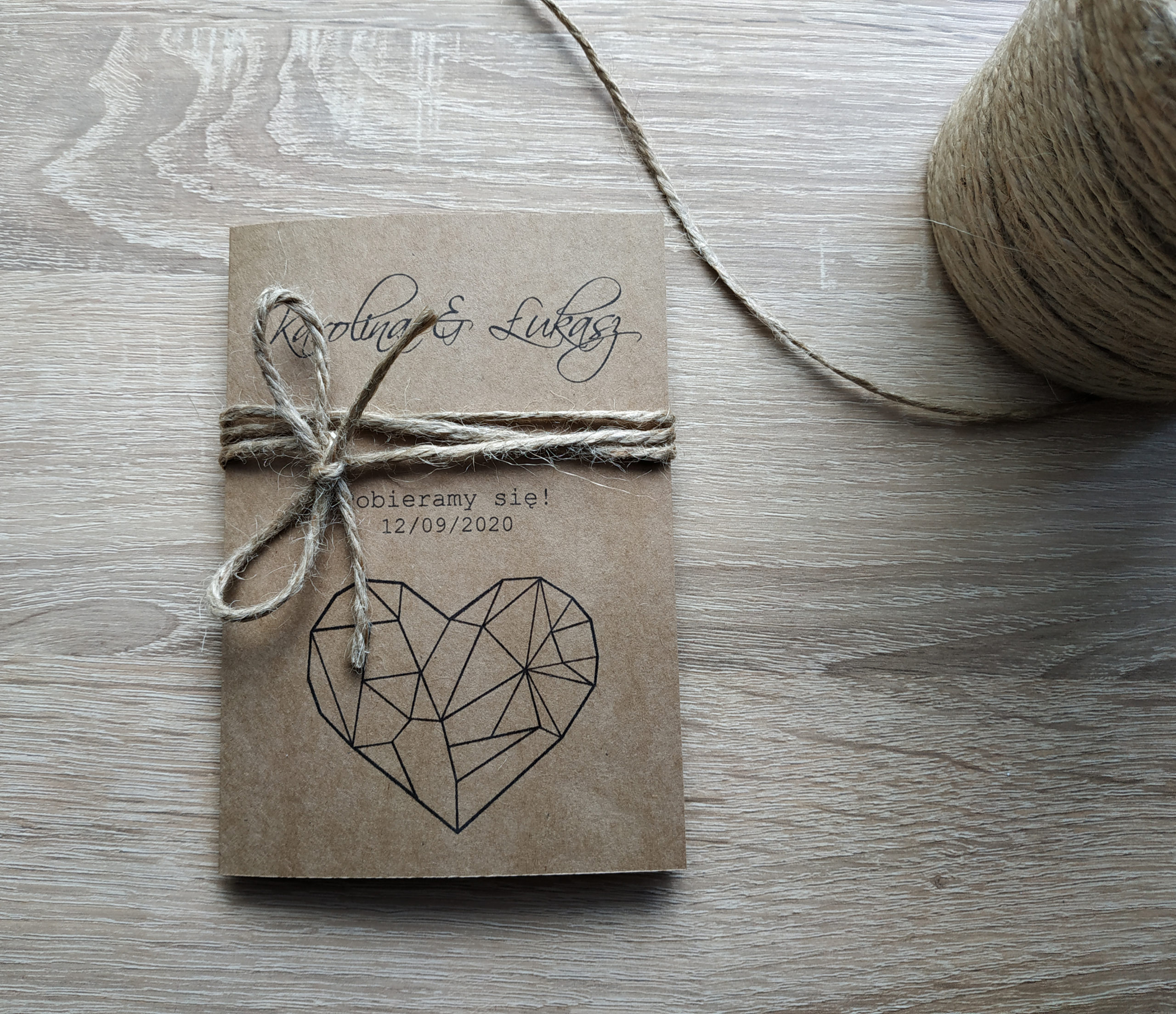 Zaproszenie Boho serce