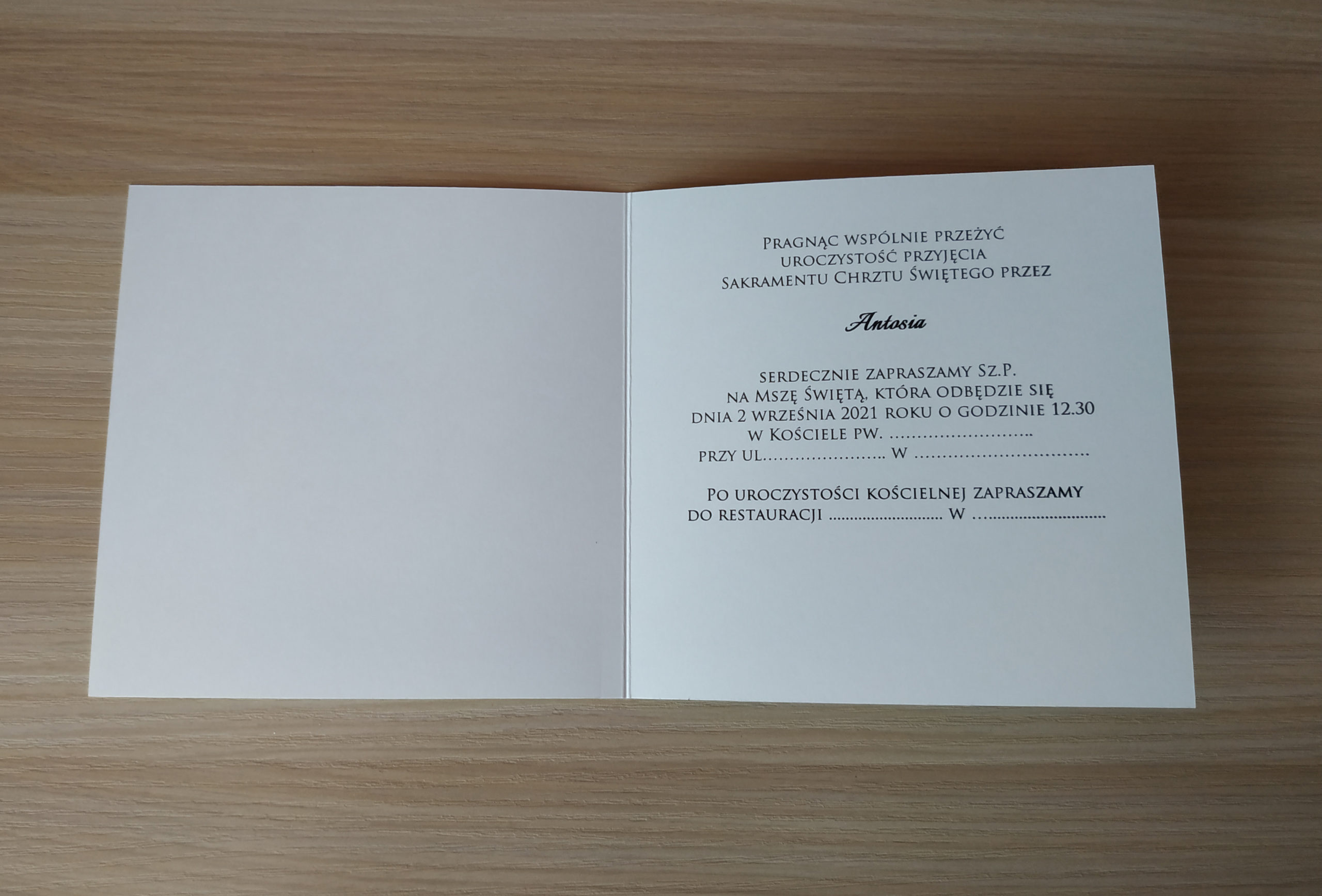 Zaproszenie Błękitne