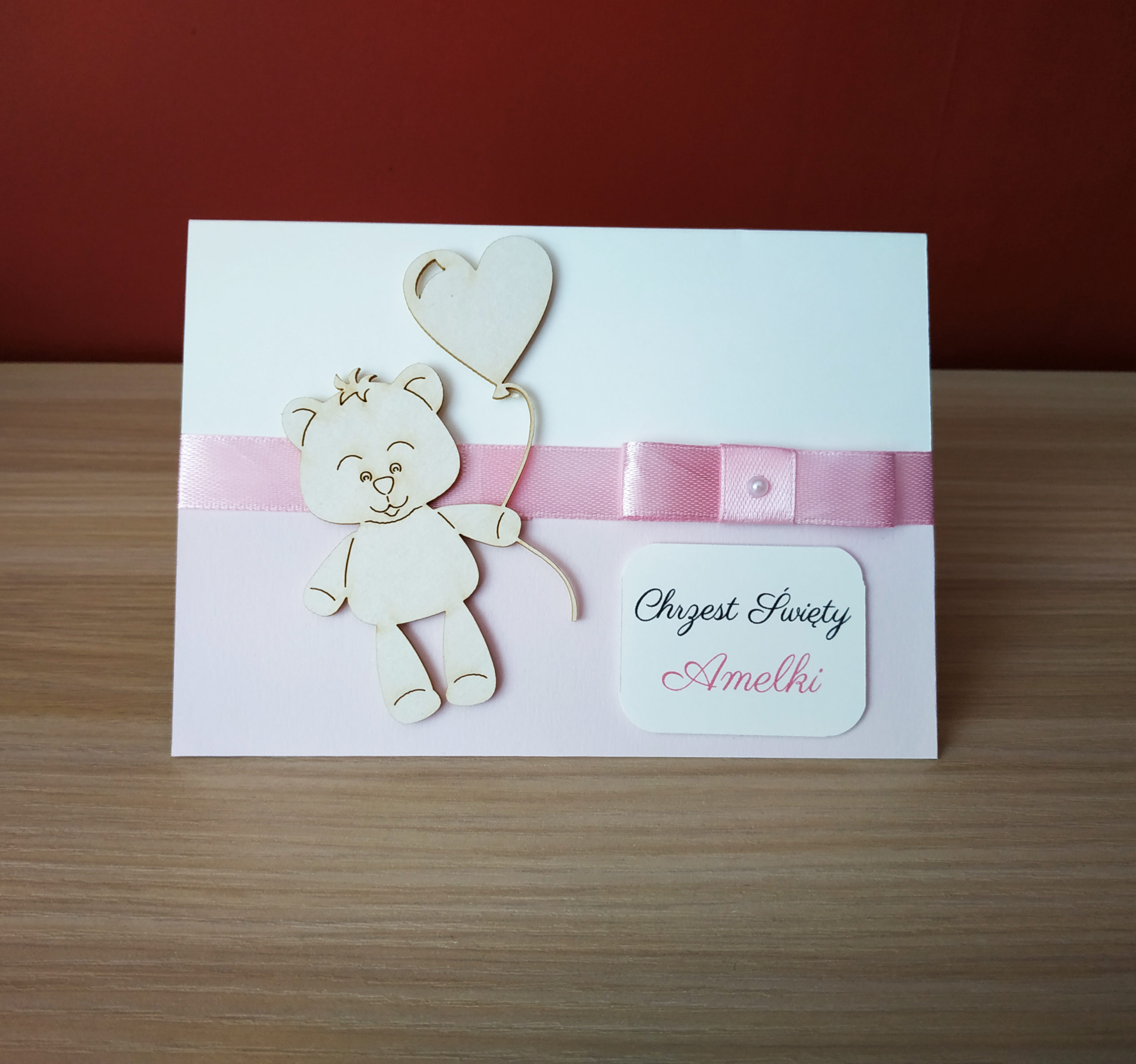 Zaproszenie Miś z balonikiem + koperta GRATIS