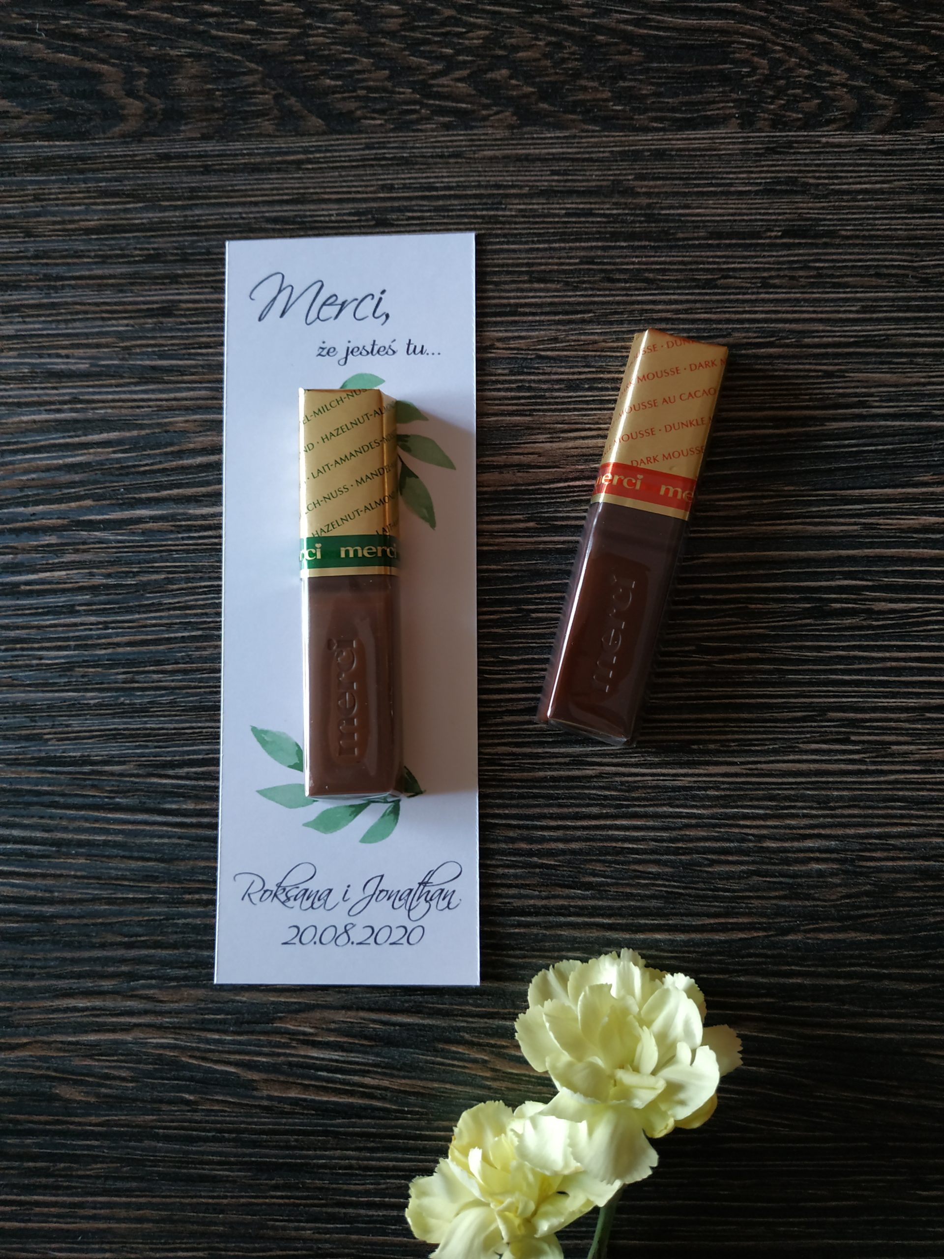 Podziękowanie Merci - różne wzory