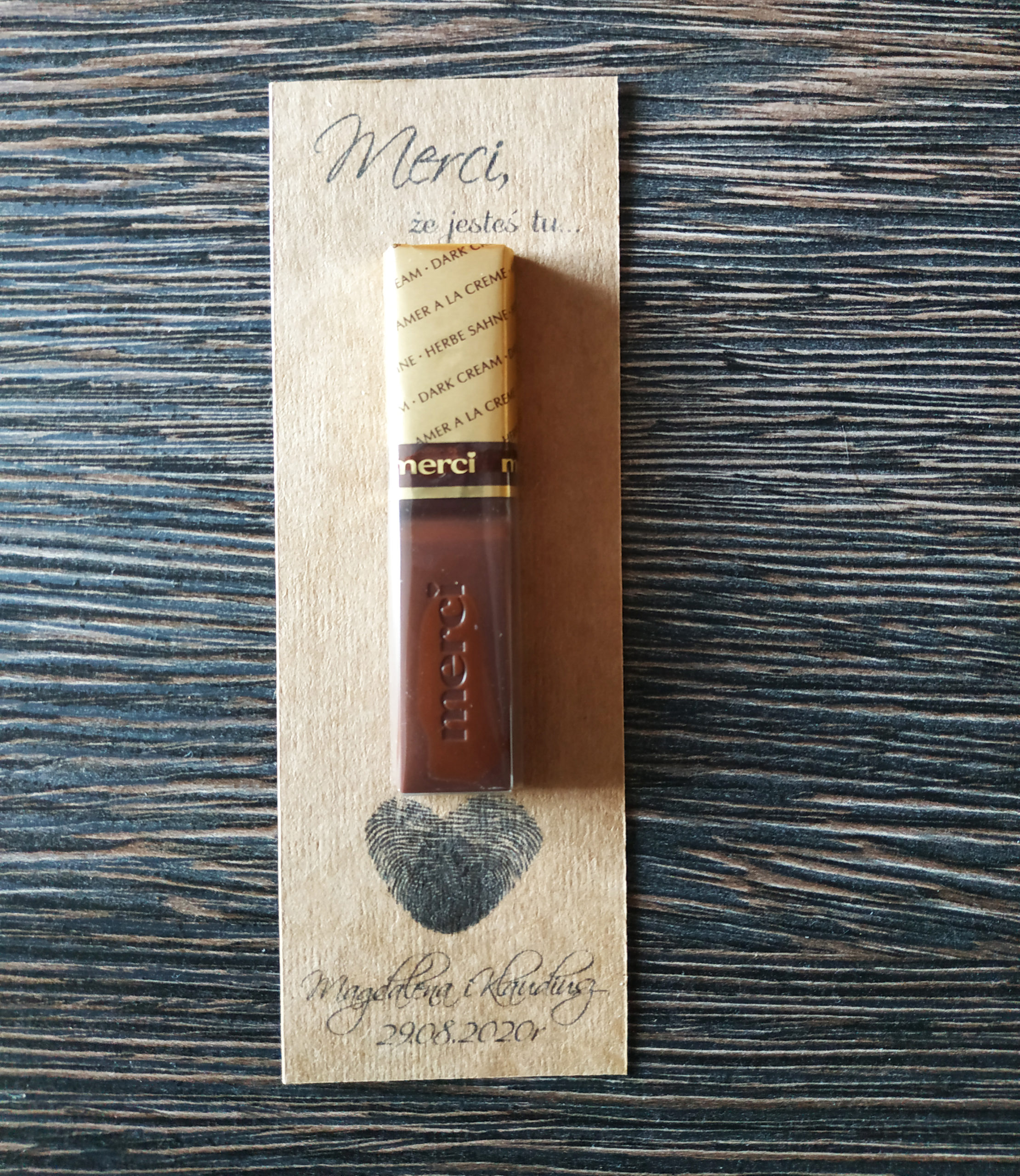 Podziękowanie Merci - różne wzory