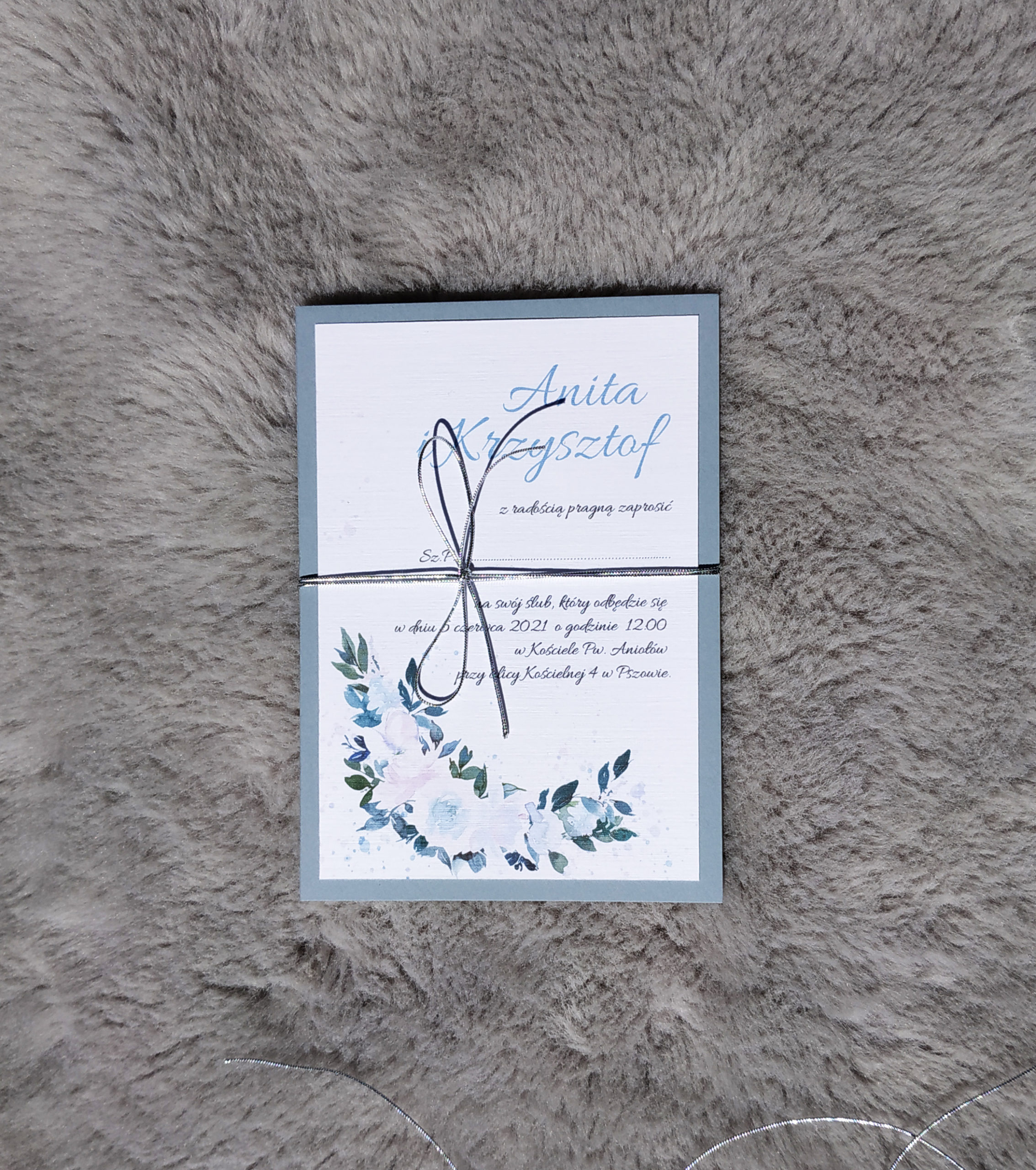 Zaproszenie Dusty blue