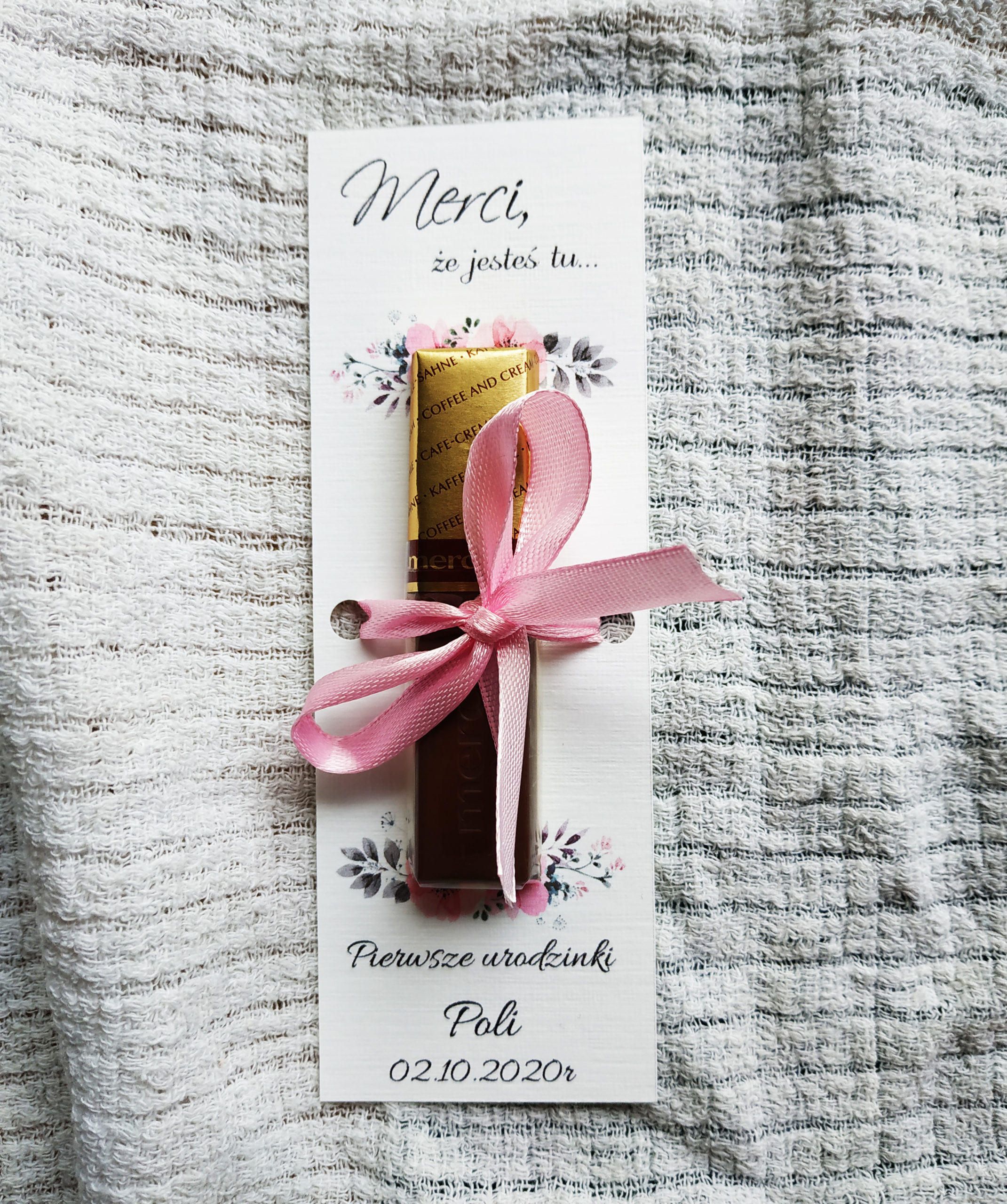 Podziękowanie Merci - różne wzory